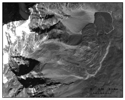 Pléiades image of small rock glaciers