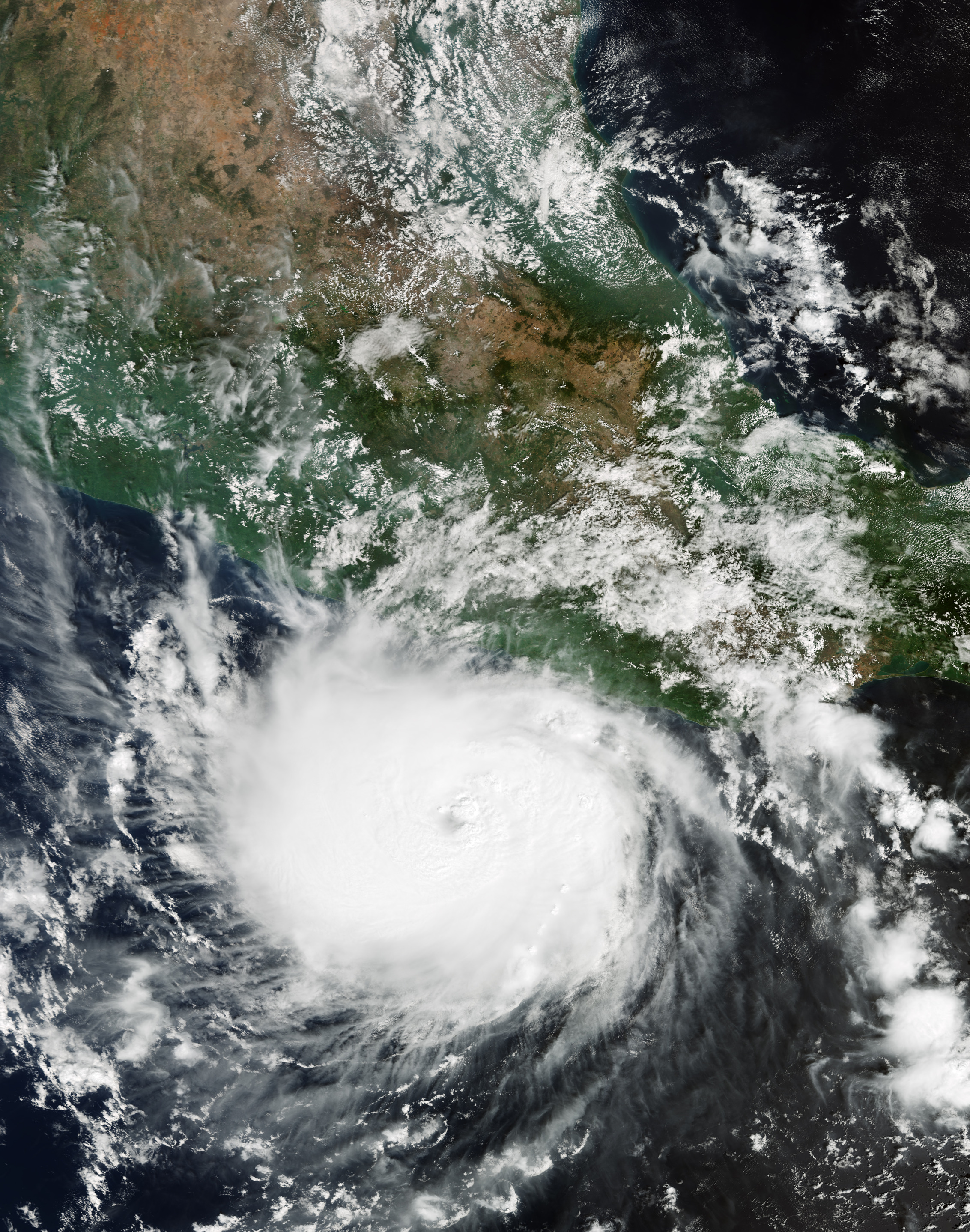 Satellite view of Hurricane Otis.