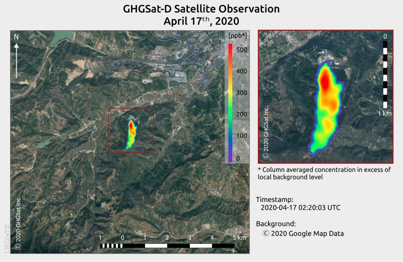 Detecting methane emissions using satellite data