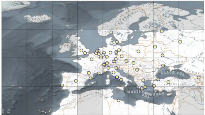 KOMPSAT-1 Coverage of 50 European Cities - Static Map Mode