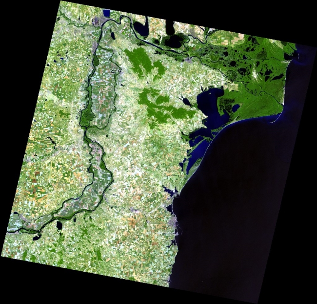 Landsat-7 image of Romania's Black Sea coast