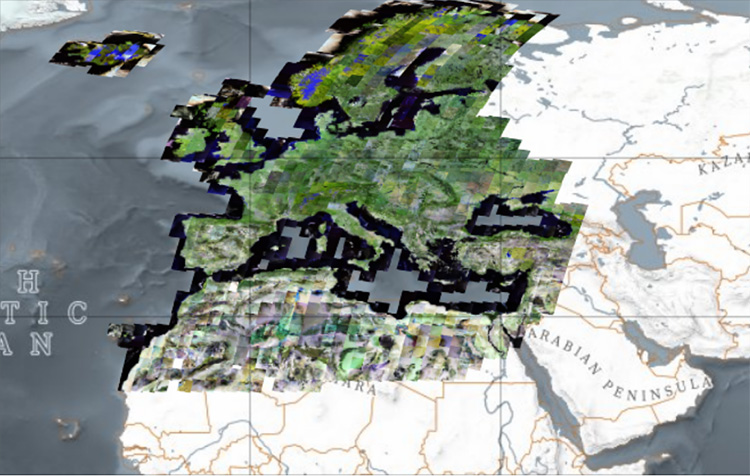 Map showing SM-CAT coverage for the Landsat Europe and North Africa 1986-89 collection