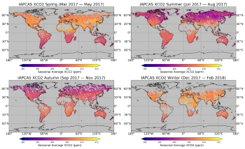 Seasonal maps of the TanSat v2 dataset using the IAPCAS retrieval algorithm