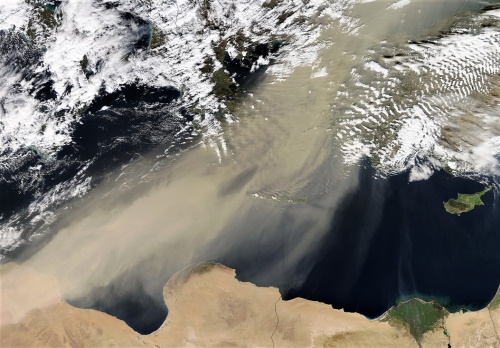 Figure 1: RGB MODIS image over the Mediterranean Sea