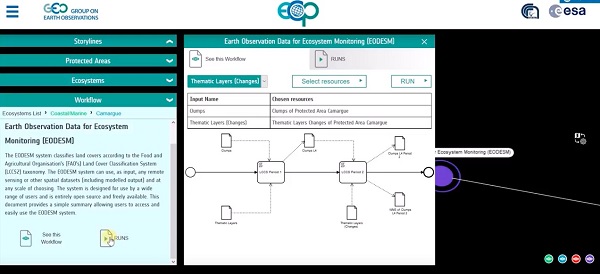 Screenshot of GEOSS Platform portal