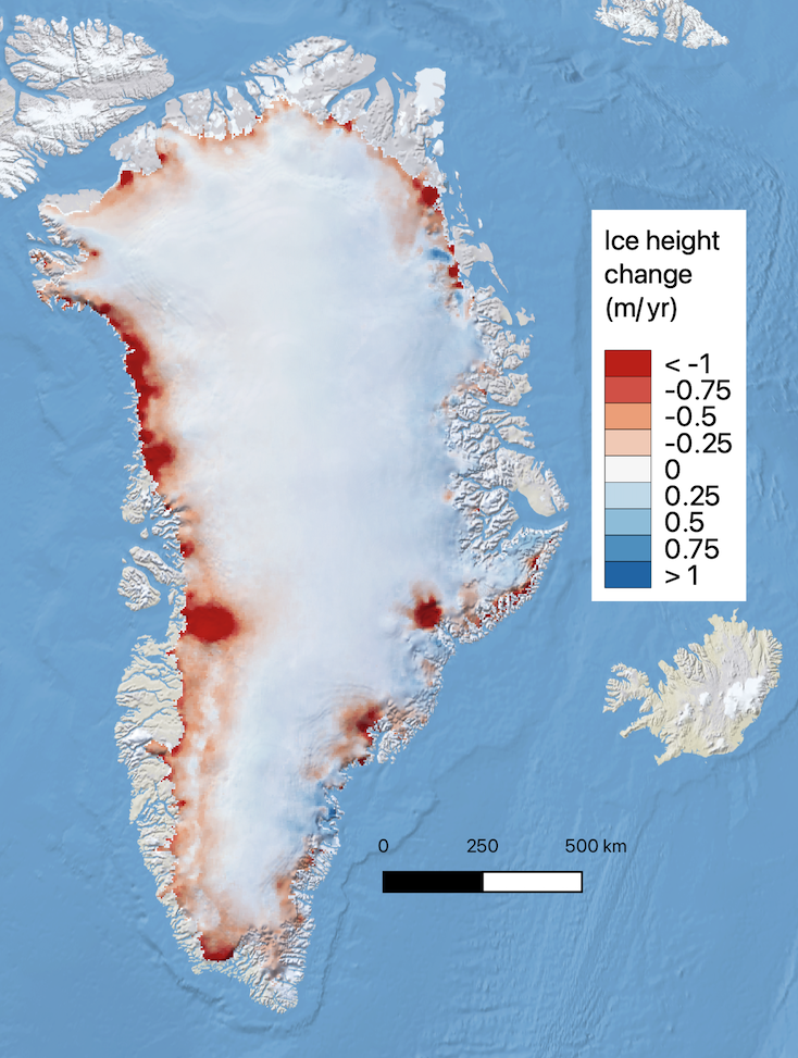 Greenland Ice Sheet interannual elevation change - Earth Online