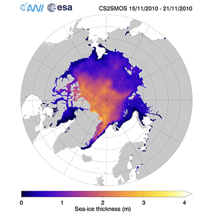SMOS CryoSat sea ice thickness