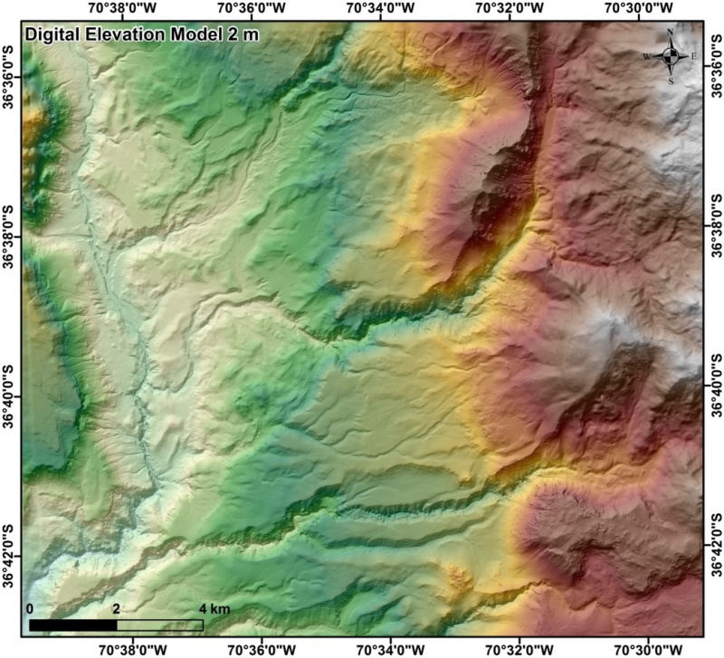 Digital 2-metre Digital Elevation Model of the Domuyo Geothermal area for image