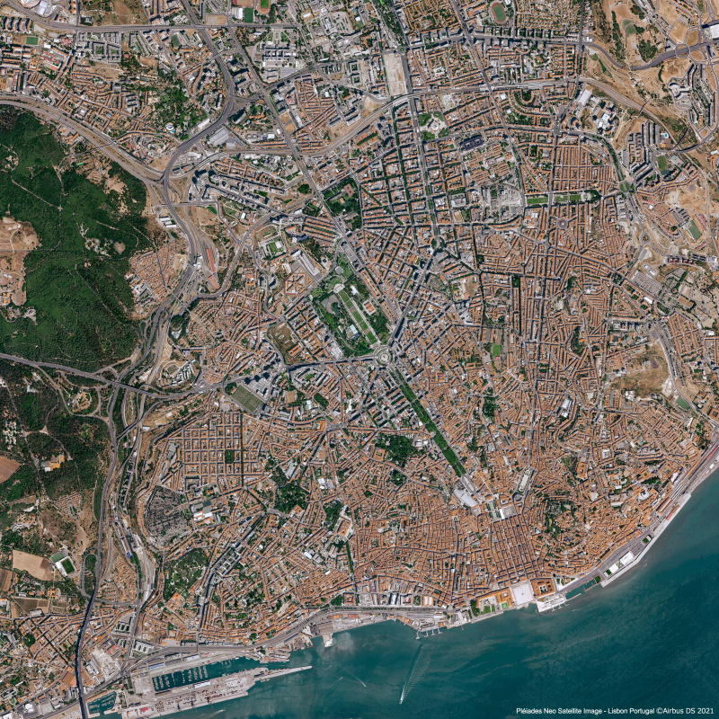 Pléiades Neo over Lisbon, Portugal