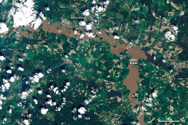 Elbe River, Germany, taken in 2013 by Landsat-8