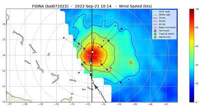 Hurricane Fiona as sensed by SMOS on 21 September 2022.