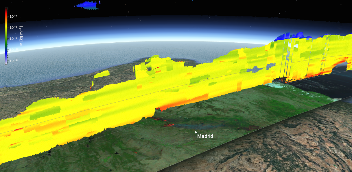 Image for search result element with title: EarthCARE’s view of severe wildfires in Spain