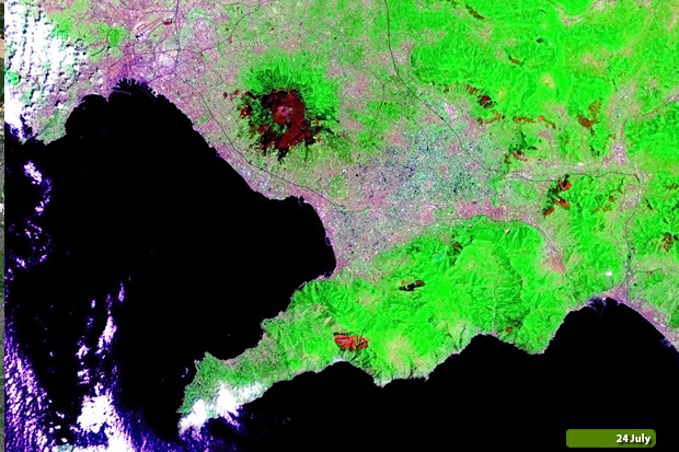 Mount Vesuvius fires 24 July