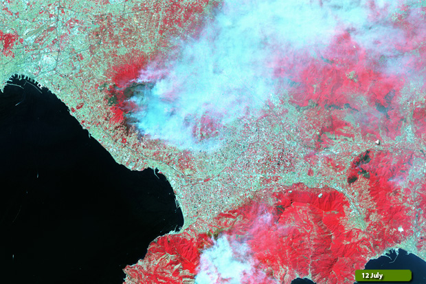 Mount Vesuvius fires 12 July